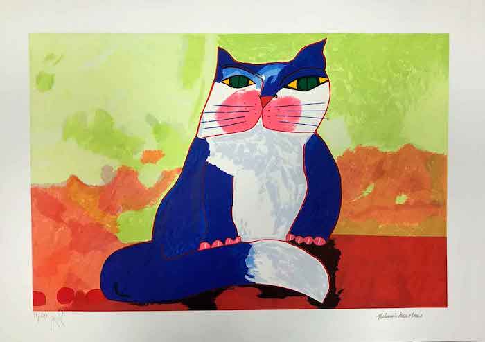Gato-Azul-e-Branco 50x70 cm