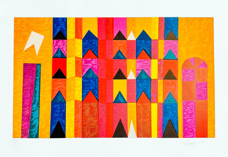 BANDEIRINHAS Coloridas no laranja e vermelho 70 x 50